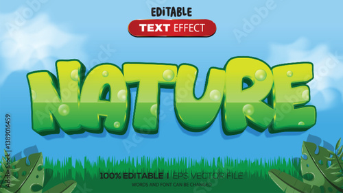 3d text effect green theme