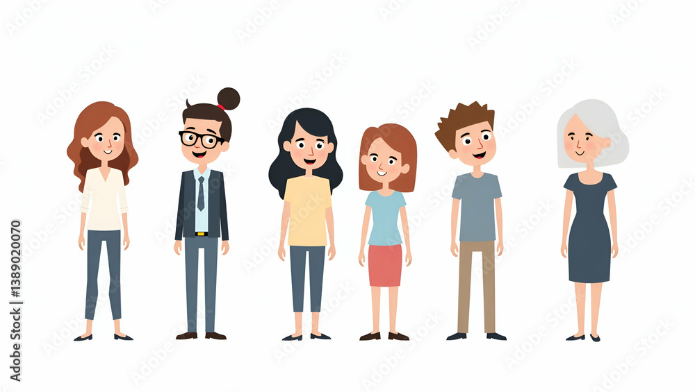 Fototapeta premium Flat Modernize Photo Stock Archives: AI Multi-Agent Collaboration for Automated Image Grouping & Robust Digital Asset Integration in Cute Vector Style