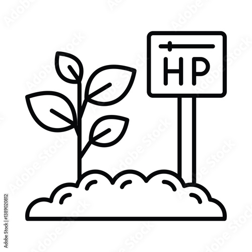 Soil Ph vector outline icon. EPS 10 file