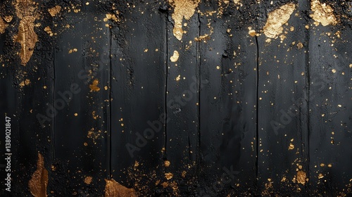 Luxury black and gold abstract paint texture with elegant metallic accents