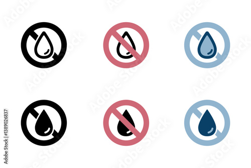 水濡れ禁止のアイコンイラストセット