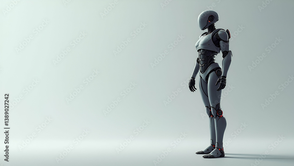 Futuristic Wallpaper Artwork: Robotic Exoskeletons in Vast Empty Space - Advanced Biomechanical Design & Digital Illustrations for Premium Photo Stock Futuristic Wallpaper Artwork: Robotic Exoskeletons in Vast Empty Space - Advanced Biomechanical Design & Digital Illustrations for Premium Photo Stock