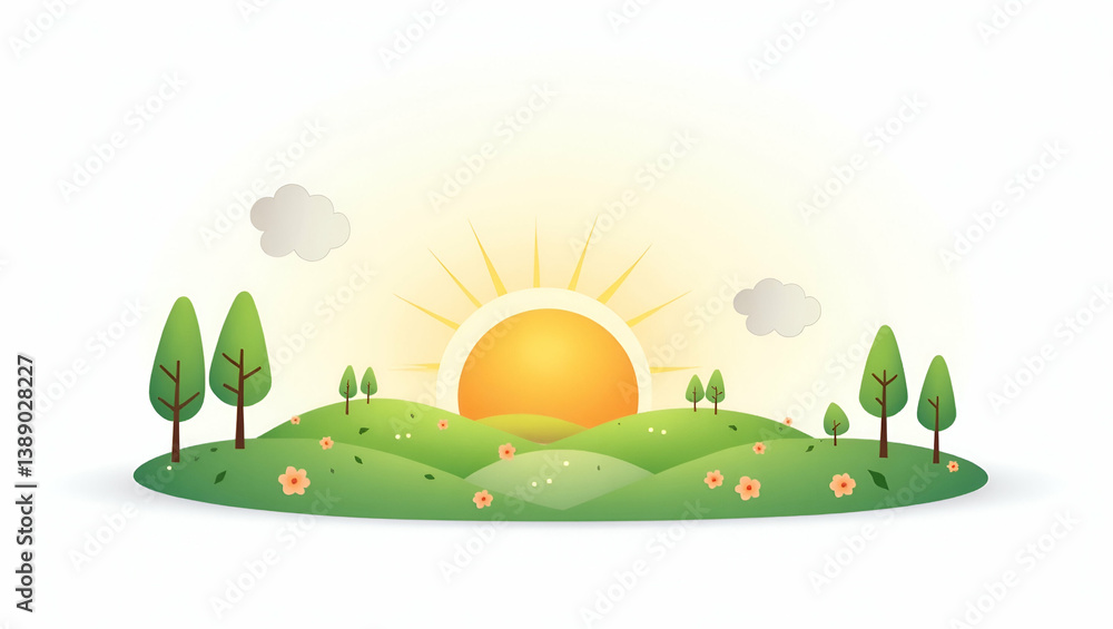 Fototapeta premium Enhance your photo stock portfolio with cute vector illustrations showcasing climate finance and sustainable investment strategies.