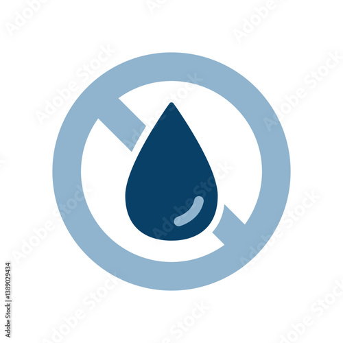 水濡れ禁止のアイコンイラスト