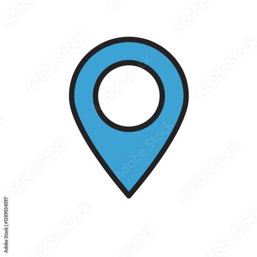 Location pin icon in blue outline style on white background Free Download Location pin icon in blue outline style on white background - GFXLoad