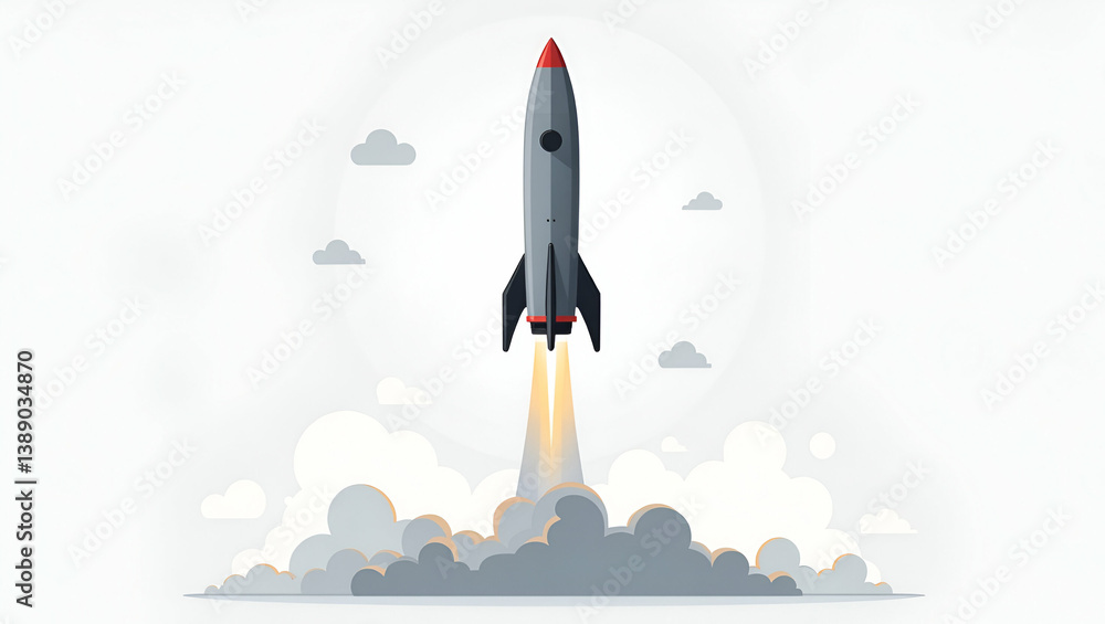 Fototapeta premium Explore a sleek wallpaper design featuring rocket propulsion technology, showcasing modern digital motifs and innovative thrust dynamics.