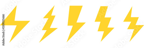 thunder bolt flash icon, yellow flash lightning bolt icon - Electric power icon symbol - Power energy icon sign. vector illustration