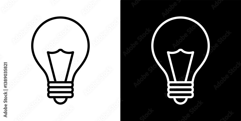 Light Bulb icon, vector isolated on white background. Idea sign, solution, inspiration, thinking Logo. Lighting Electric lamp, electricity, shine, shiny. Flat style for graphic design, logo, web site Light Bulb icon, vector isolated on white background. Idea sign, solution, inspiration, thinking Logo. Lighting Electric lamp, electricity, shine, shiny. Flat style for graphic design, logo, web site