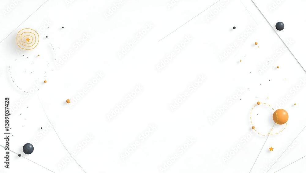 Fototapeta premium Flat Contemporary Wallpaper Design: Abstract Interstellar Patterns for Corporate Branding in Astrophysics - Emphasizing Deep Space Research and Innovative Travel with Minimalist Cosmic Icons