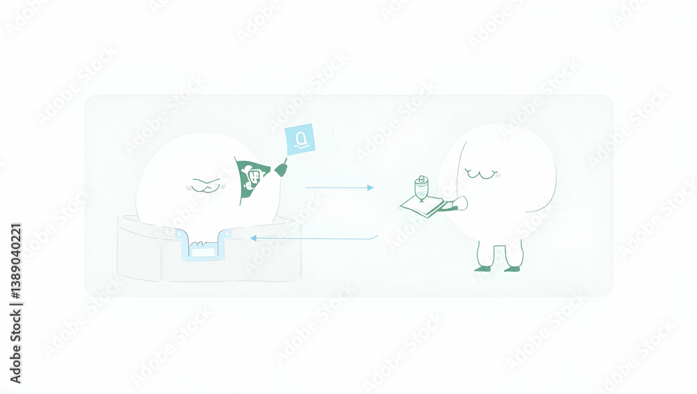 Fototapeta premium Explore a flat modern visual narrative showcasing blockchain transactions, secure smart contracts, and transparent fund flows for innovative digital finance.