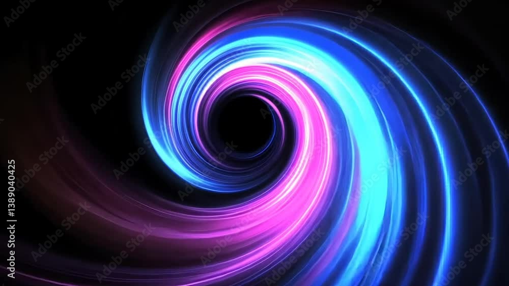 Vibrant swirling light vortex on black background Vibrant swirling light vortex on black background