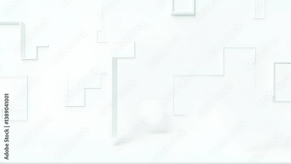 Fototapeta premium Flat This wallpaper artwork exhibits extensive empty space with modern minimalist design highlighting smart robotics through advanced AI integration and innovative mechanical systems conveying futuris