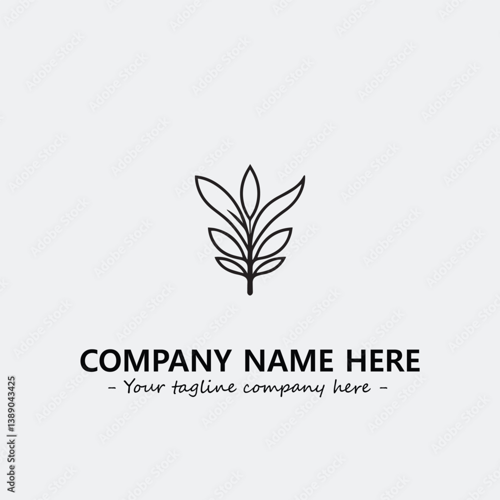 Plant illustration for logo company black and white vector image
Plant illustration for logo company black and white vector image