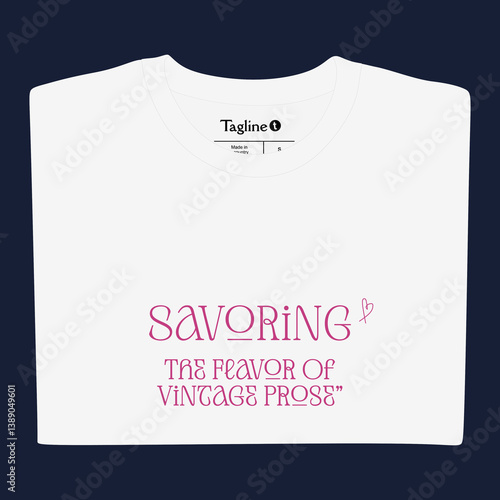 Savoring the Flavor of Vintage Prose - Stylish White T-Shirt Design.