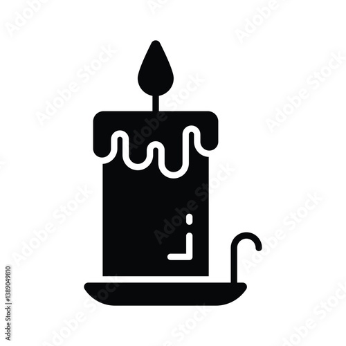Grab this amazingly designed glyph icon showing candle