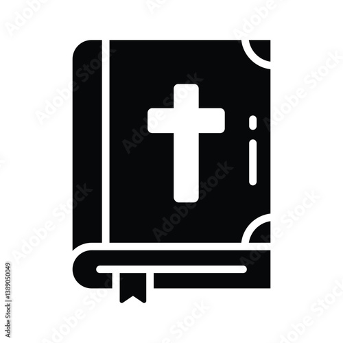 Easy to use glyph icon depicting bible holy book