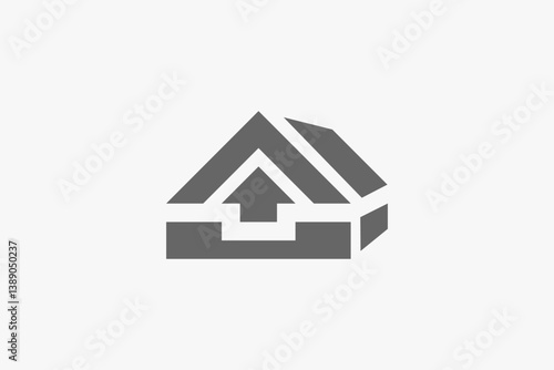 home and arrow modern minimalist logo