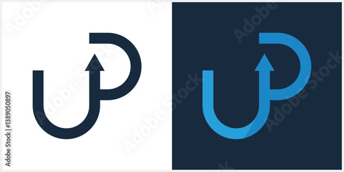 Start up logo. Up arrow emblem. starting business logotype