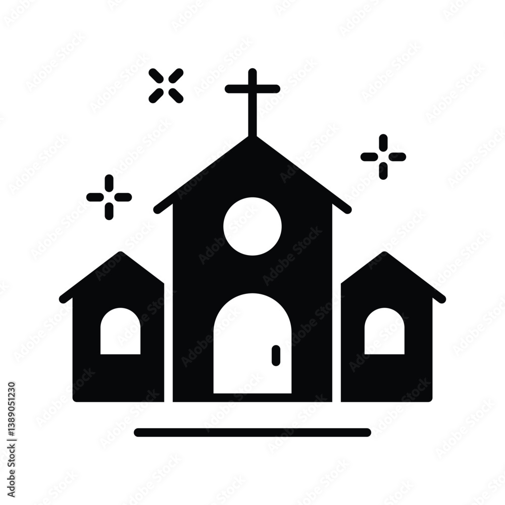 Get this modern glyph icon of church building Get this modern glyph icon of church building