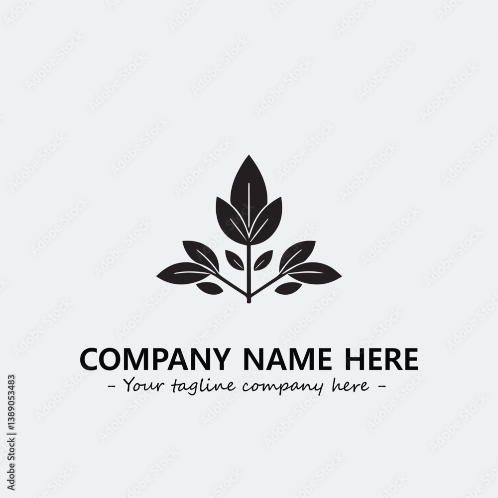 Plant illustration for logo company black and white vector image
Plant illustration for logo company black and white vector image