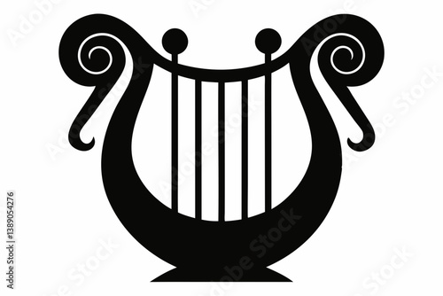 harp of orpheus silhouette vector illustration  