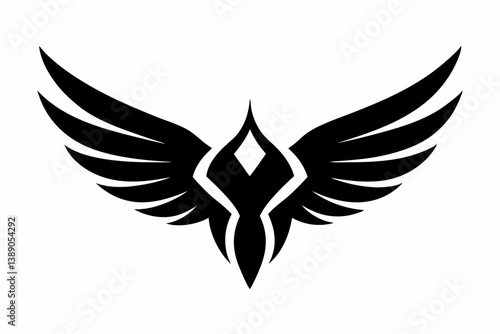 valkyrie wing silhouette vector line art 