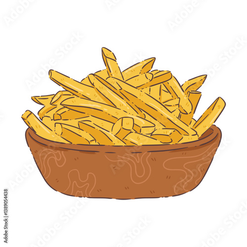 french fries on white background