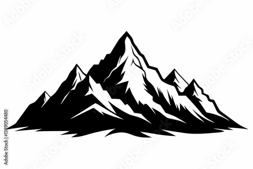 mountain ridge silhouette vector illustration