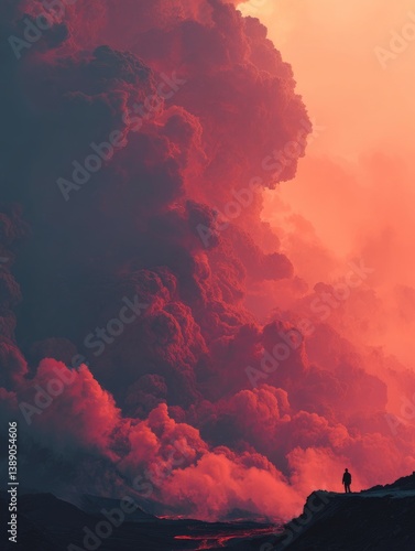 Obraz na płótnie forest fire and volcanic eruption. w salonie