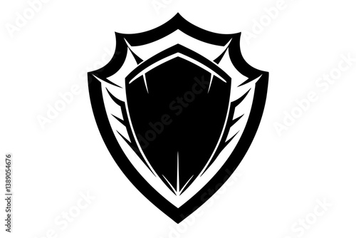 obsidian shield silhouette vector illustration

