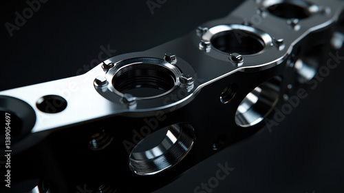 Wallpaper Mural Precision Engineering: A sleek, metallic component, showcasing the artistry of high-tech design. Reflecting the interplay of light and shadow. Torontodigital.ca