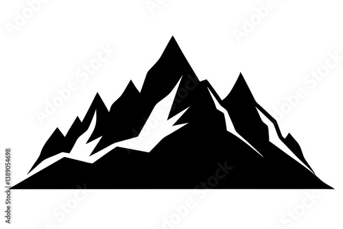 mountain ridge silhouette vector illustration