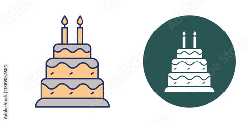 Cake     icon Fill & Background Styles