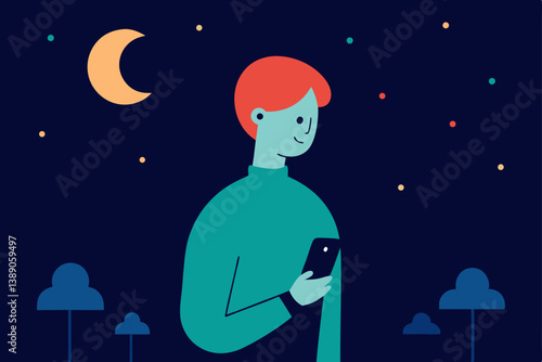 girl and moon