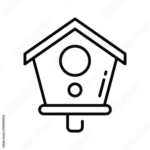 Download premium outline icon of wooden birdhouse