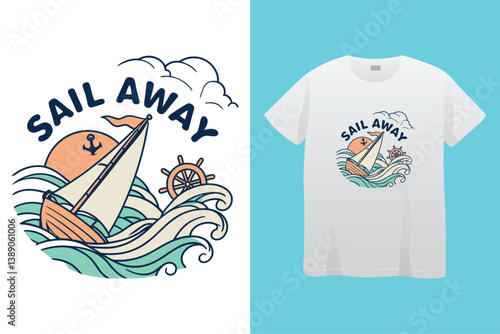 Set of illustrations of colorful pirate ships. AI generative.