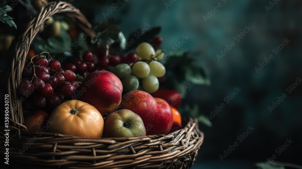 Close-up of fresh fruits in a basket Close-up of fresh fruits in a basket