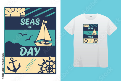 Set of illustrations of colorful pirate ships. AI generative.