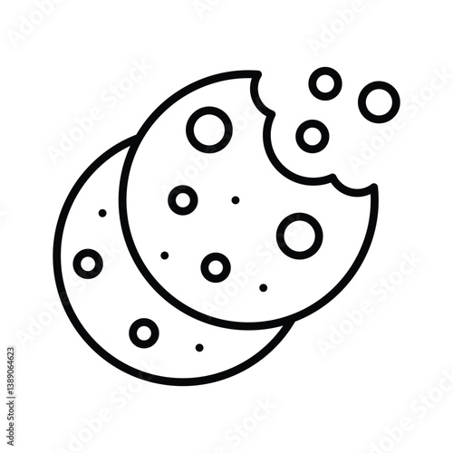 A outline style icon of chocolate cookies