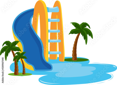 Water park Pool slides aqua attractions for kids swimming