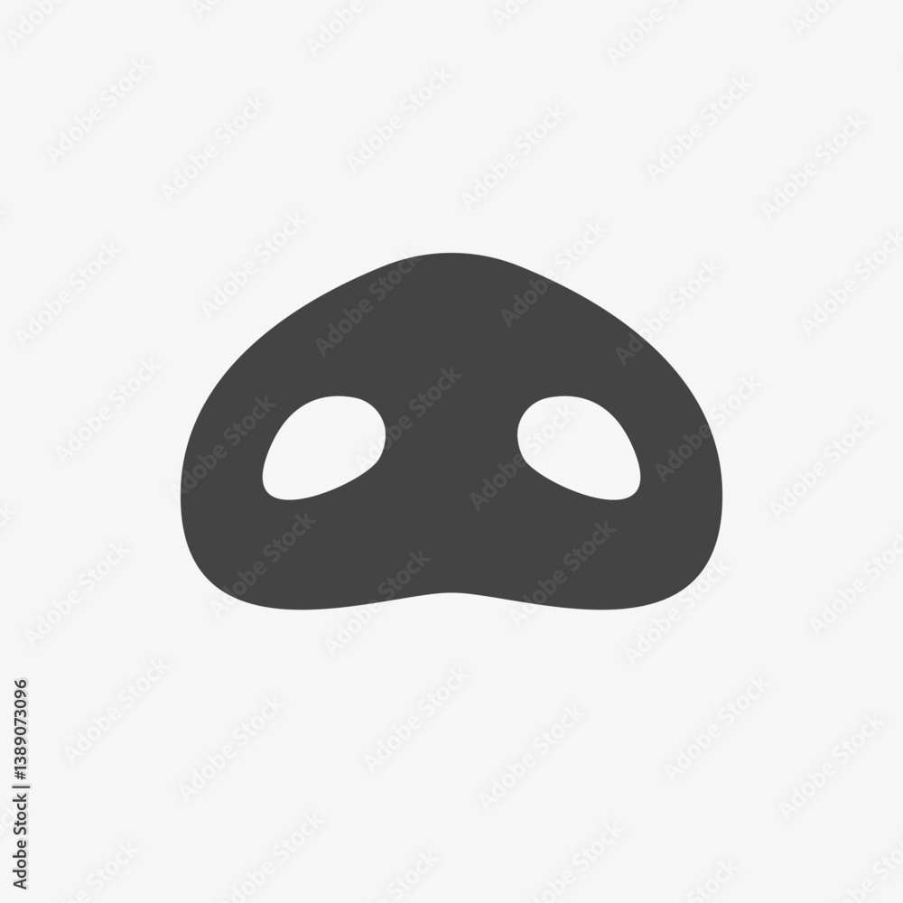 Pig nose icon on white background. Black shape. Vector Pig nose icon on white background. Black shape. Vector