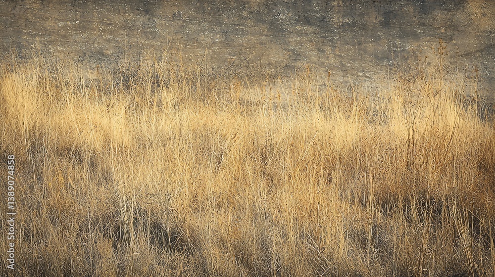 Serene golden dry grass field sways gently in the warm sunlight glow Serene golden dry grass field sways gently in the warm sunlight glow