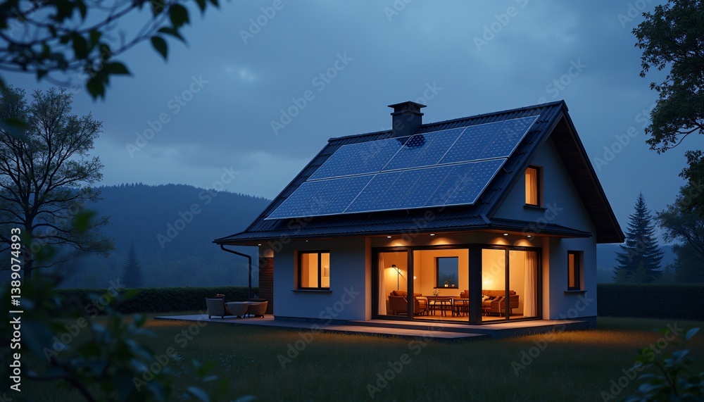 Solar Powered Home Evening Illumination of excellence in splendor beyond compare with grace Solar Powered Home Evening Illumination of excellence in splendor beyond compare with grace