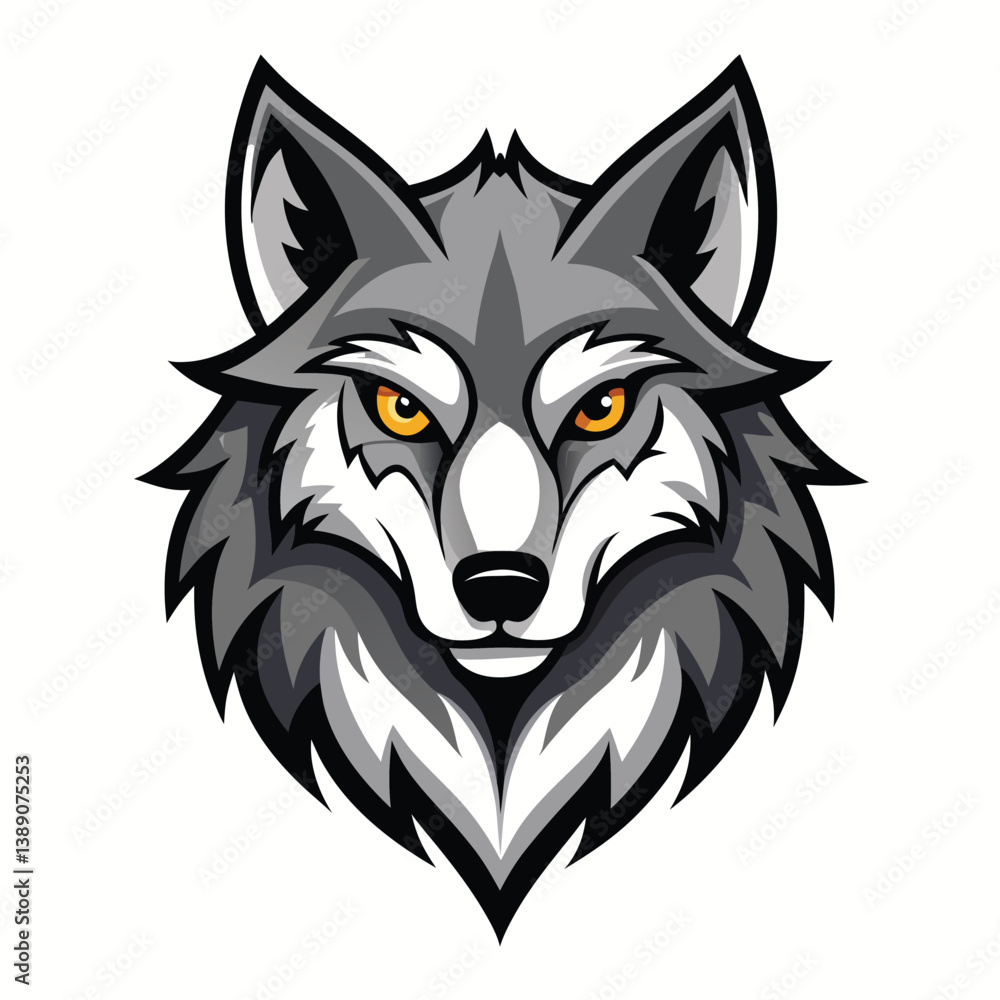 Fototapeta premium wolf vector llustration for logo or design on white background 