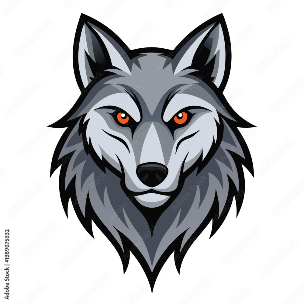 Fototapeta premium wolf vector llustration for logo or design on white background 