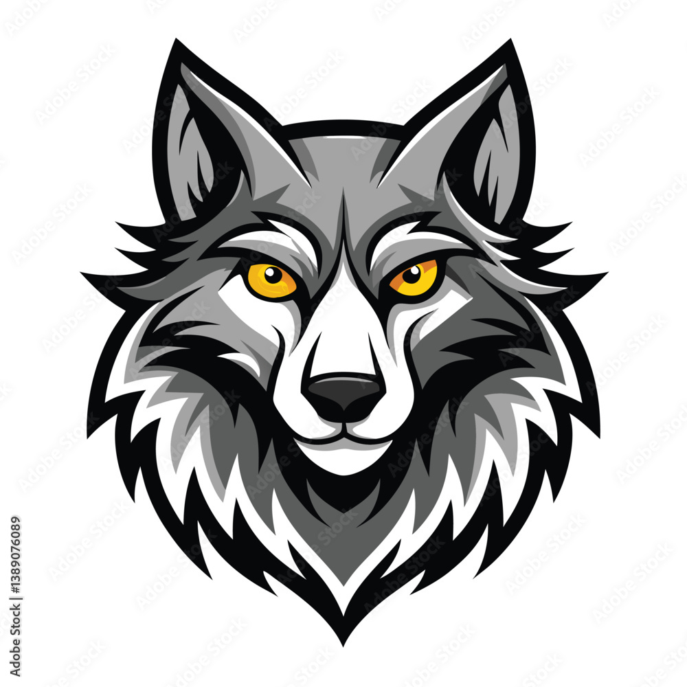 Fototapeta premium wolf vector llustration for logo or design on white background 