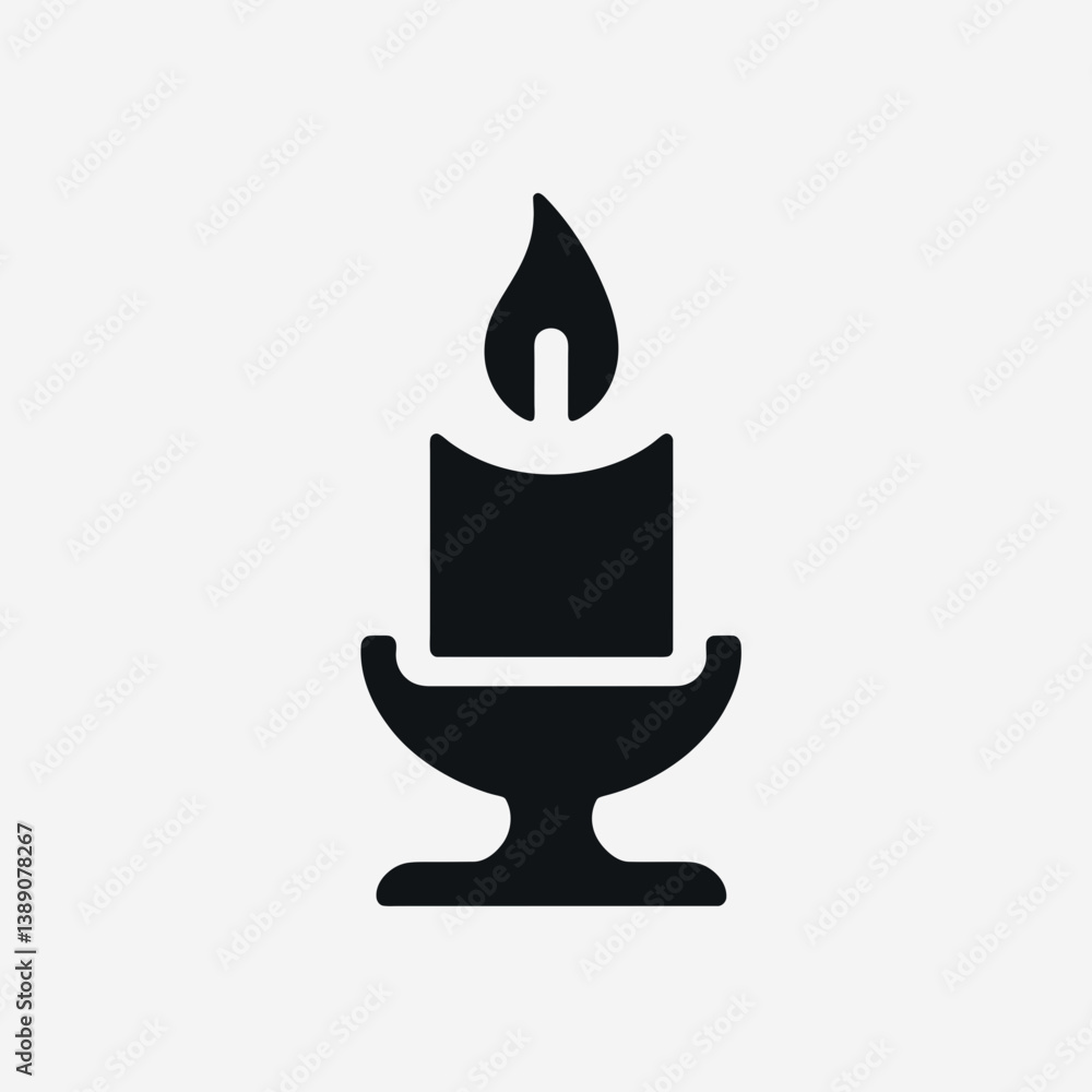 very simple flat and single minimalist Candle Holder Silhouettes in black on a white background very simple flat and single minimalist Candle Holder Silhouettes in black on a white background
