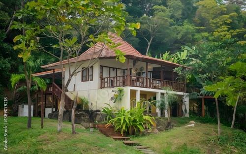 A Beautiful Villa Isolated with Nature and Peaceful Environment, Representing Luxury and Tranquility
