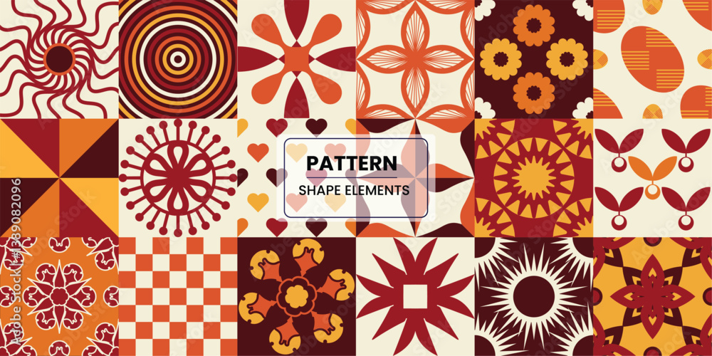 Pattern Set Rangoli Geometric Seamless Textile Background Pattern Set Rangoli Geometric Seamless Textile Background