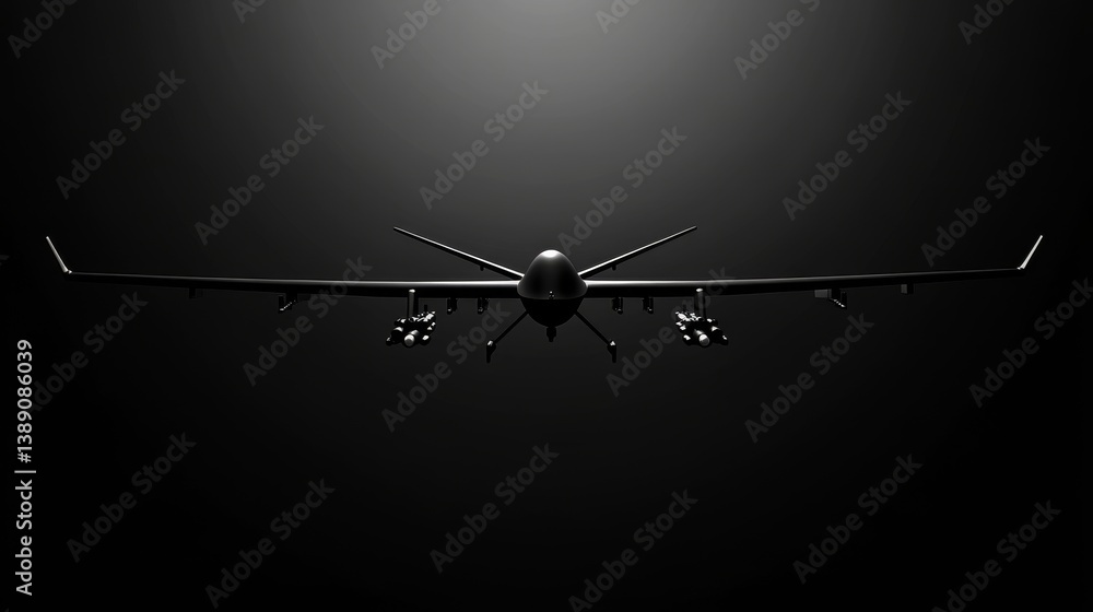 67.Drone spy, flying in the dark on black background 67.Drone spy, flying in the dark on black background